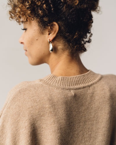 7115 Relaxed Mockneck Sweater, Tan