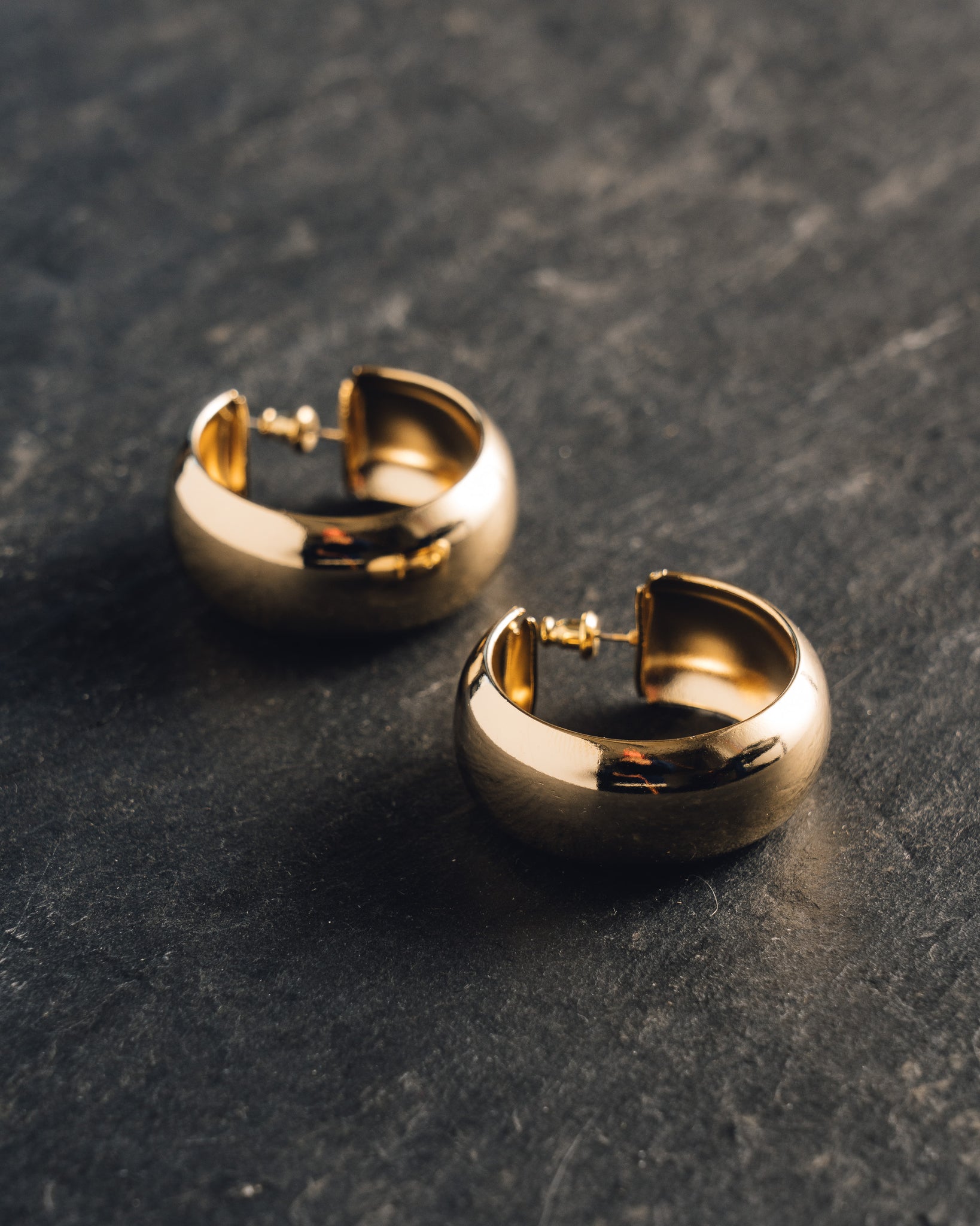 Maslo Domed Hoop Earrings, Gold