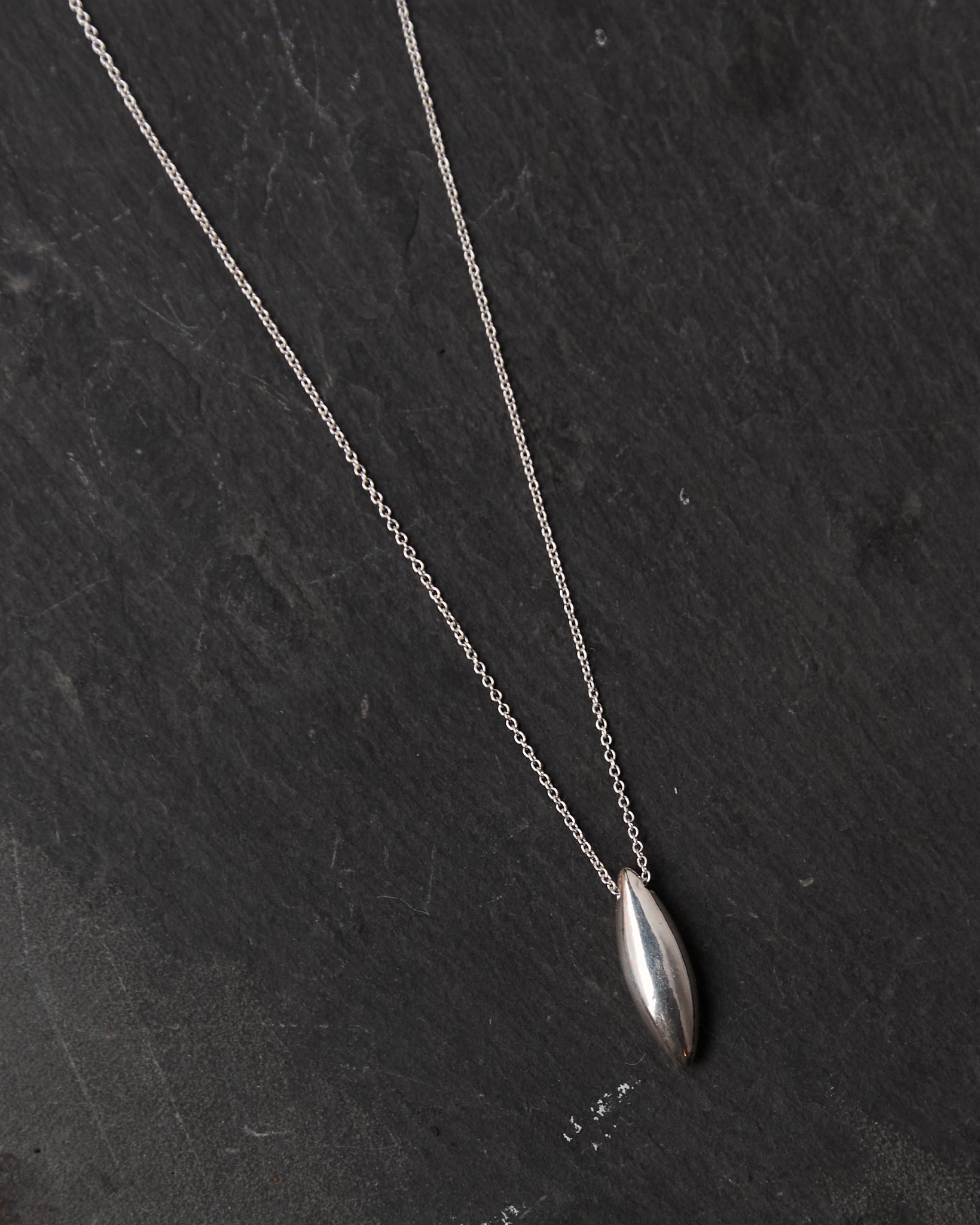 Another Feather Small Ore Drop Necklace, Silver