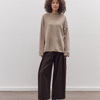 Oversized Mock Neck Sweater, Speckle Beige