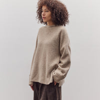 Oversized Mock Neck Sweater, Speckle Beige