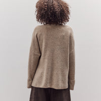 Oversized Mock Neck Sweater, Speckle Beige