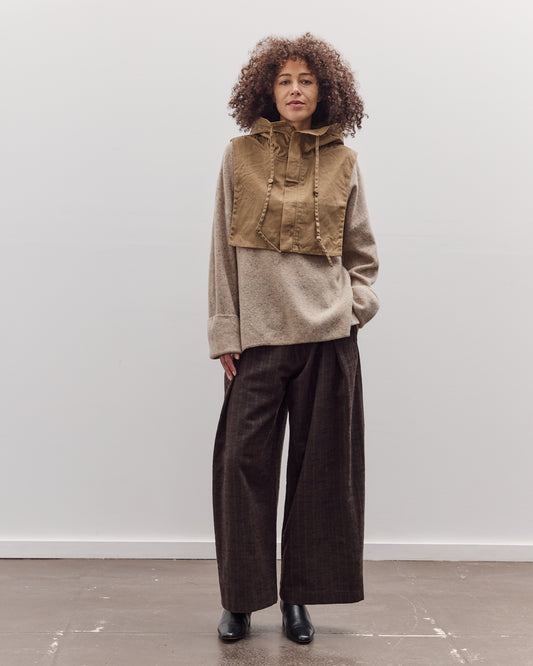 Waxed Hooded Vest, Tan
