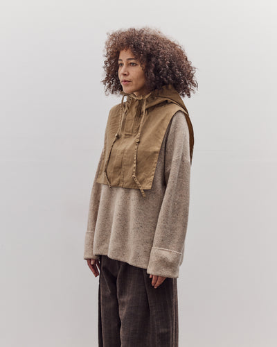 Waxed Hooded Vest, Tan
