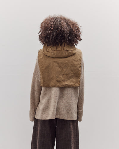Waxed Hooded Vest, Tan
