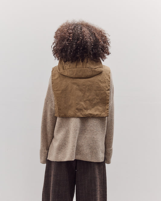 Waxed Hooded Vest, Tan