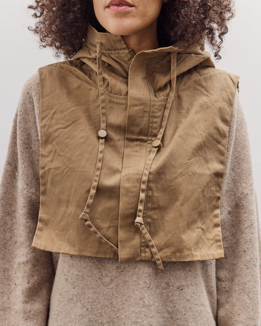 Waxed Hooded Vest, Tan
