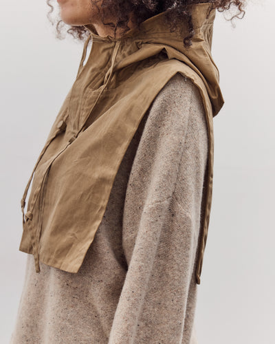 Waxed Hooded Vest, Tan