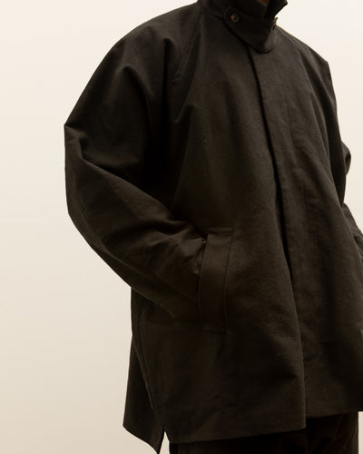 O-Project Short Mac Coat, Black