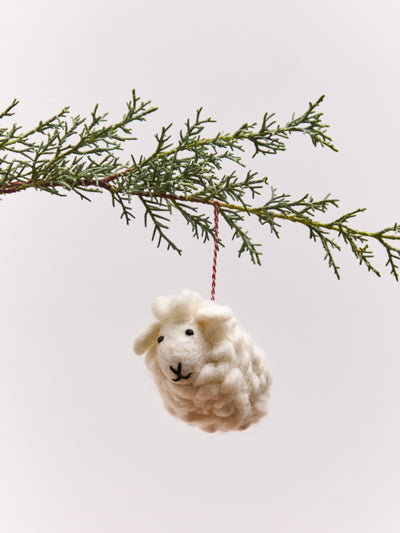 Sheep Felt Wool Christmas Ornament