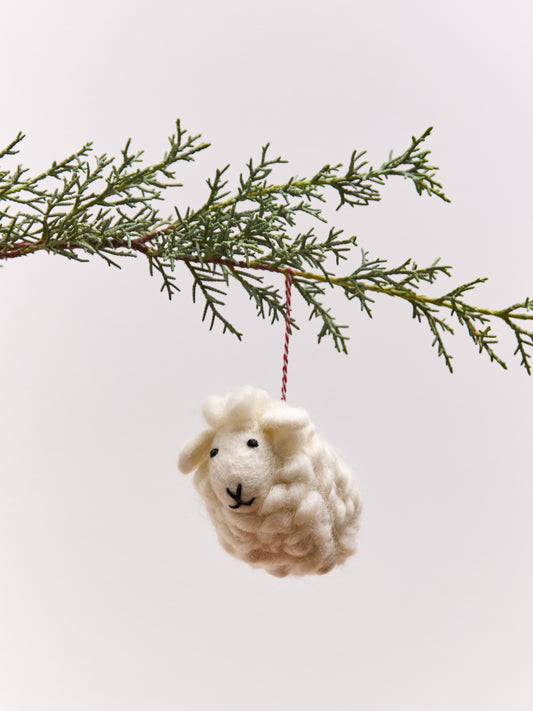 Sheep Felt Wool Christmas Ornament