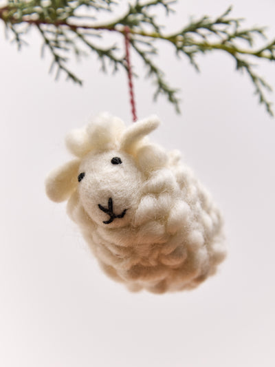 Sheep Felt Wool Christmas Ornament