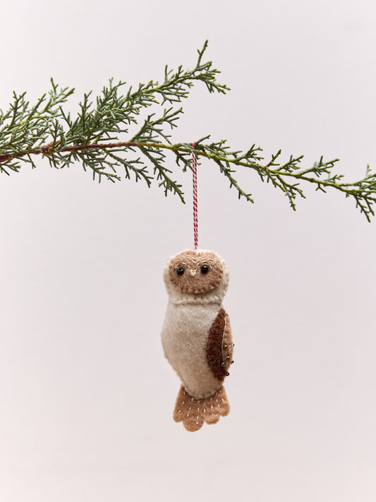 Owl Felt Wool Christmas Ornament
