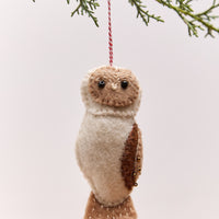 Owl Felt Wool Christmas Ornament
