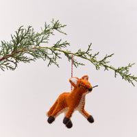 Fox Felt Wool Christmas Ornament