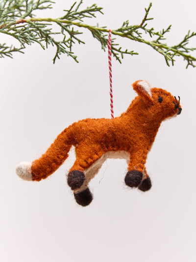 Fox Felt Wool Christmas Ornament