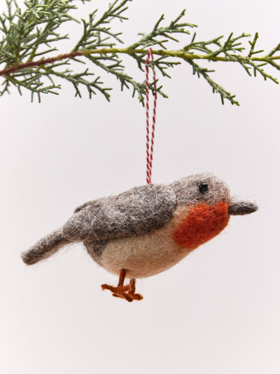 Bird Tufted Wool Christmas Ornament