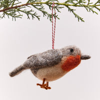 Bird Tufted Wool Christmas Ornament