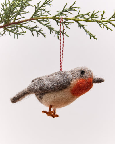 Bird Tufted Wool Christmas Ornament