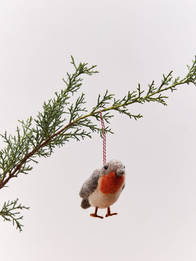 Bird Tufted Wool Christmas Ornament