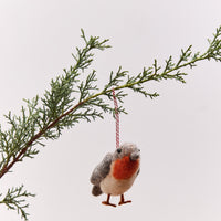 Bird Tufted Wool Christmas Ornament