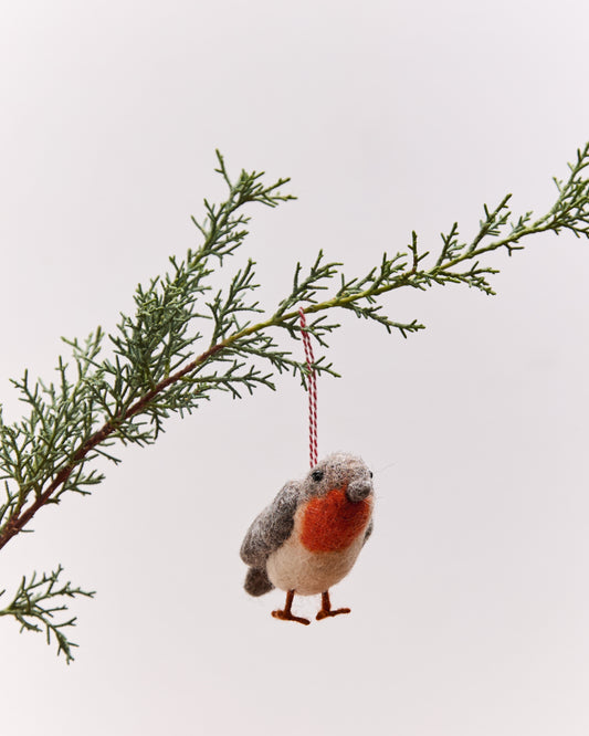 Bird Tufted Wool Christmas Ornament