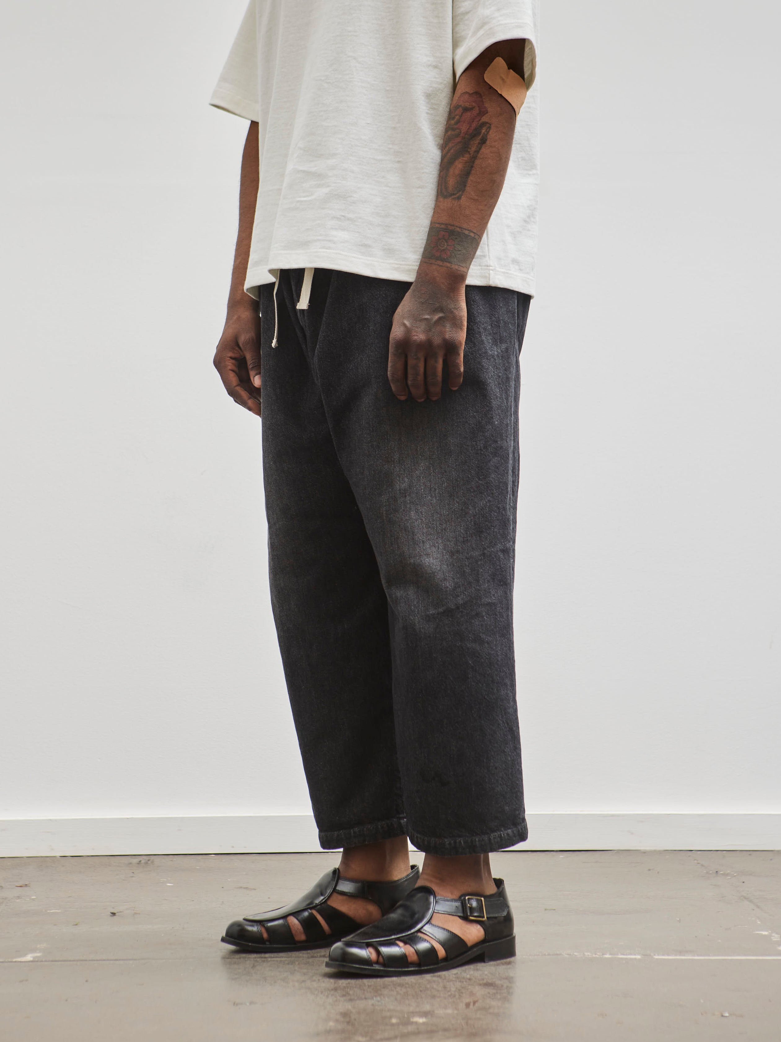 Sillage シアージ circular pants black denim Sillage Circular Pants, Denim Washed Black – Glasswing