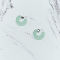 Muse Hoops, Sea Glass