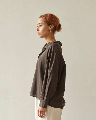 7115 Airy Flat Hem Button Down, Molasses