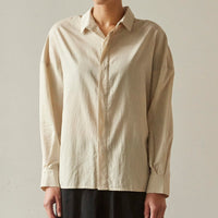 7115 Airy Flat Hem Button Down, Oyster