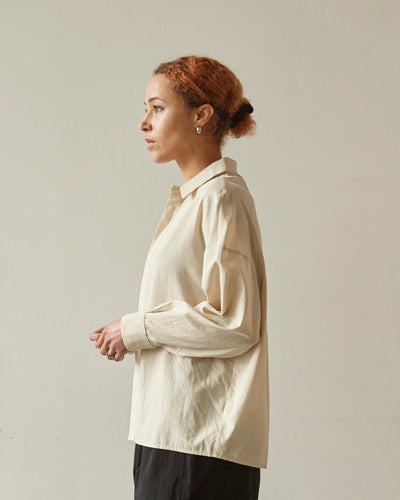 7115 Airy Flat Hem Button Down, Oyster