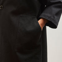 7115 Canvas Lapel Coat, Black