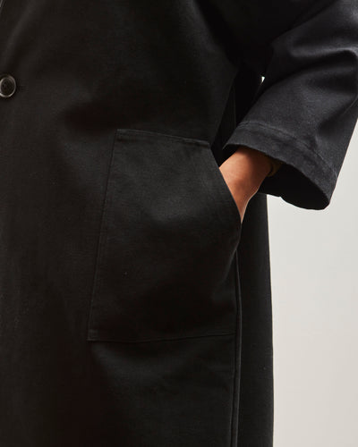 7115 Canvas Lapel Coat, Black