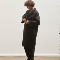 7115 Canvas Lapel Coat, Black