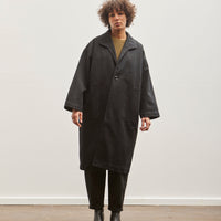 7115 Canvas Lapel Coat, Black