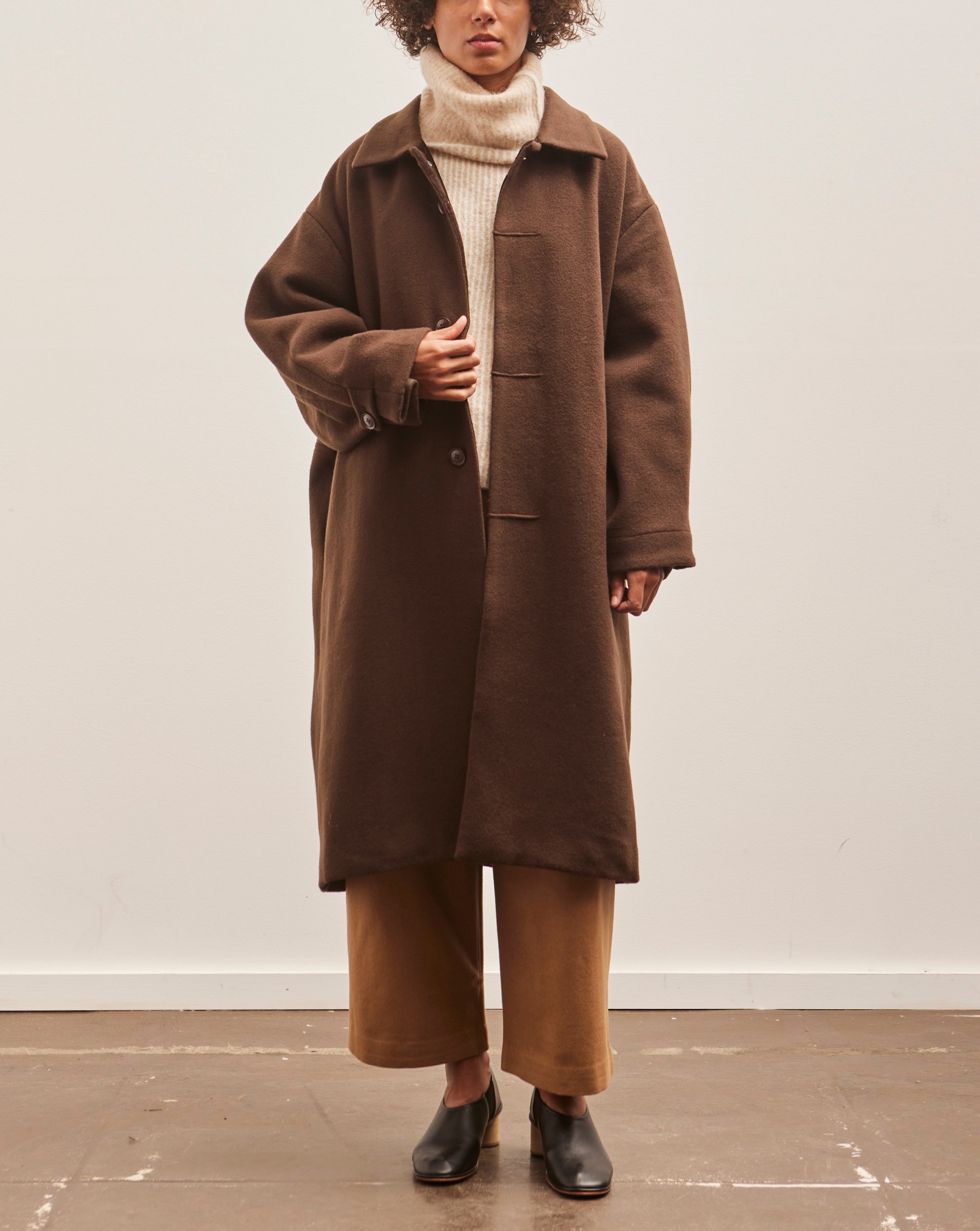 超美品 my favorite DANSKIN WOOL LIKE COAT 7115 Cuffed Wool Coat, Deep Walnut – Glasswing