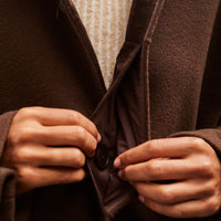 7115 Cuffed Wool Coat, Deep Walnut