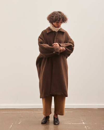 7115 Cuffed Wool Coat, Deep Walnut