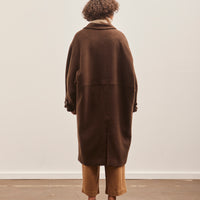 7115 Cuffed Wool Coat, Deep Walnut