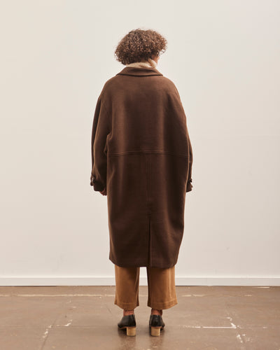 7115 Cuffed Wool Coat, Deep Walnut