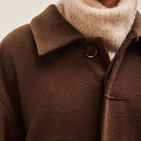 7115 Cuffed Wool Coat, Deep Walnut