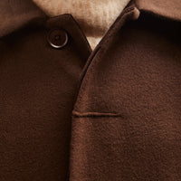 7115 Cuffed Wool Coat, Deep Walnut