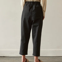 7115 Elastic Drop-Crotch Trousers, Black