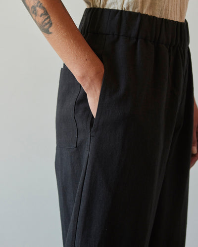 7115 Elastic Pull-Up Trouser, Canvas Black