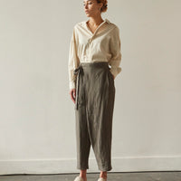 7115 Linen Ainsley Trouser, Dark Oak