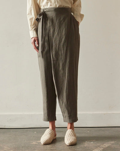 7115 Linen Ainsley Trouser, Dark Oak