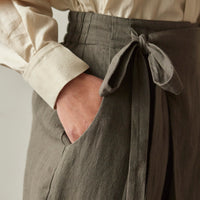 7115 Linen Ainsley Trouser, Dark Oak