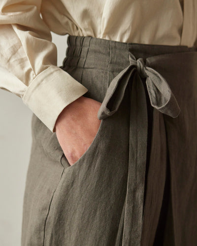 7115 Linen Ainsley Trouser, Dark Oak