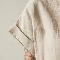 7115 Linen Maxi Shirtdress, Oatmeal