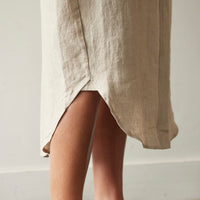 7115 Linen Maxi Shirtdress, Oatmeal